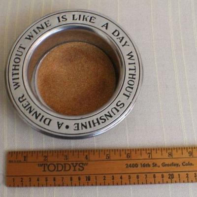 LOT #296: Wine Coaster and Ceramic Melon