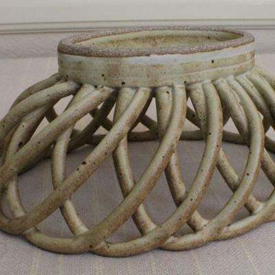 LOT #299: Ceramic Woven Basket (marked on underside)