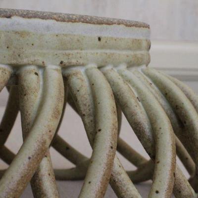 LOT #299: Ceramic Woven Basket (marked on underside)