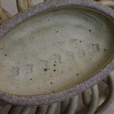 LOT #299: Ceramic Woven Basket (marked on underside)