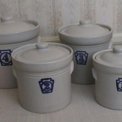 LOT #300: Ceramic Numbered Kitchen Dry Good Containers