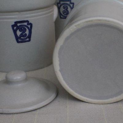 LOT #300: Ceramic Numbered Kitchen Dry Good Containers