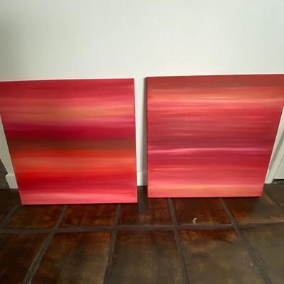 TWO (2) ORIGINAL oil on canvas ART 