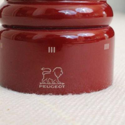 LOT #327: PEUGEOTâ„¢ Dark Red Enamel Made in France Salt and Pepper Grinders
