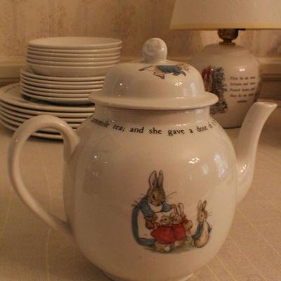 LOT #330: HUGE Wedgewoodâ„¢ Beatrix Potter Peter Rabbit Theme China Set