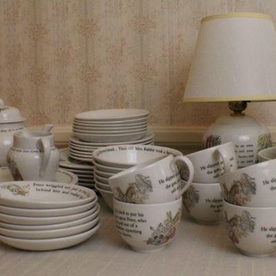 LOT #330: HUGE Wedgewoodâ„¢ Beatrix Potter Peter Rabbit Theme China Set