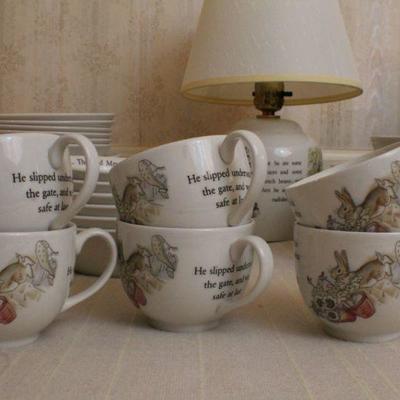 LOT #330: HUGE Wedgewoodâ„¢ Beatrix Potter Peter Rabbit Theme China Set
