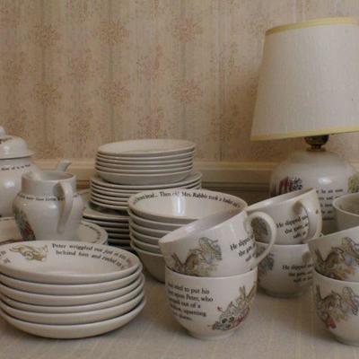 LOT #330: HUGE Wedgewoodâ„¢ Beatrix Potter Peter Rabbit Theme China Set