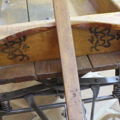LOT #331: Antique SHERWOOD SPRING COASTER Toy Wagon w/ Cast Iron Spoke Wheels