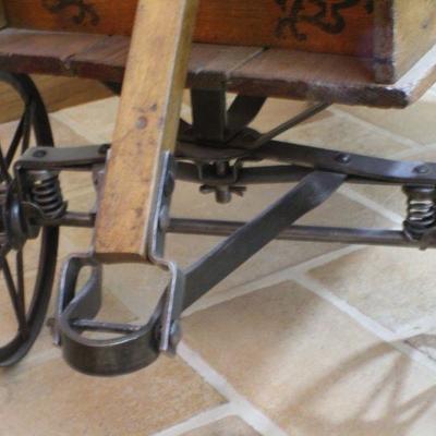 LOT #331: Antique SHERWOOD SPRING COASTER Toy Wagon w/ Cast Iron Spoke Wheels
