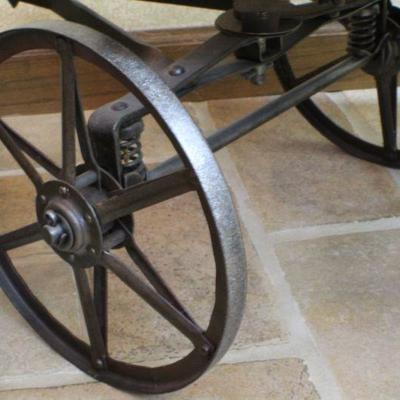 LOT #331: Antique SHERWOOD SPRING COASTER Toy Wagon w/ Cast Iron Spoke Wheels