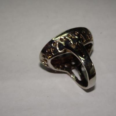 Over-Sized Gold Tone Rhinestone Ring 