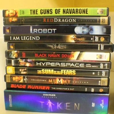 LOT #336: Large DVD Collection (TAKEN Box Set, Black Hawk Down, I Robot, The Hunt for Red October and MORE)