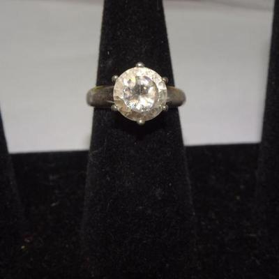 18K White Gold Plated CZ ring, Beautiful! 