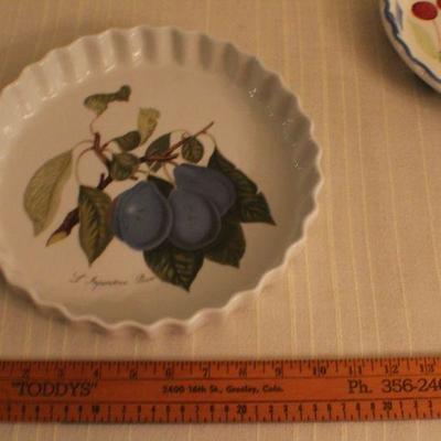 LOT #343: (2) Vintage Ceramic Pie Plates (Portmeirionâ„¢ included)