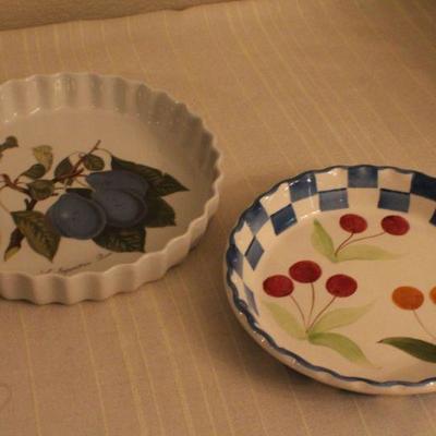 LOT #343: (2) Vintage Ceramic Pie Plates (Portmeirionâ„¢ included)