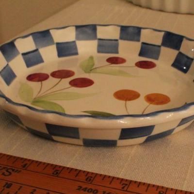 LOT #343: (2) Vintage Ceramic Pie Plates (Portmeirionâ„¢ included)