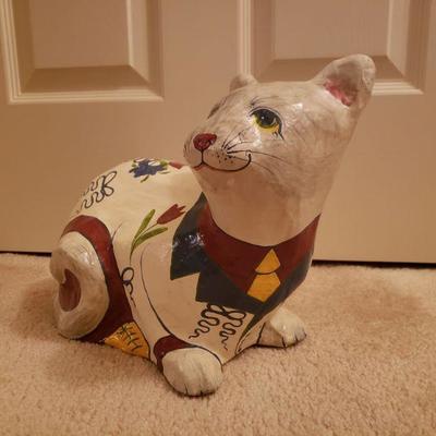 Lot 350: Handpainted Papermache Cat
