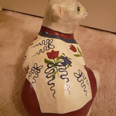 Lot 350: Handpainted Papermache Cat