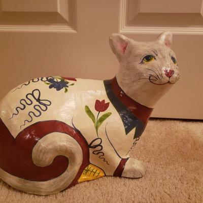 Lot 350: Handpainted Papermache Cat
