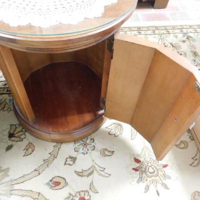 Solid Wood Side Table with Glass Top 20