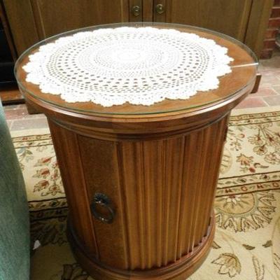 Solid Wood Side Table with Glass Top 20