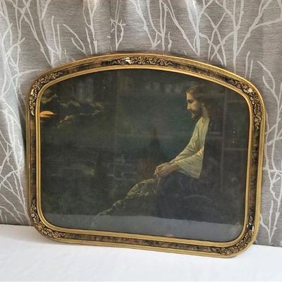 Lot #63  Vintage Jesus in the Garden of Gethsemane Print