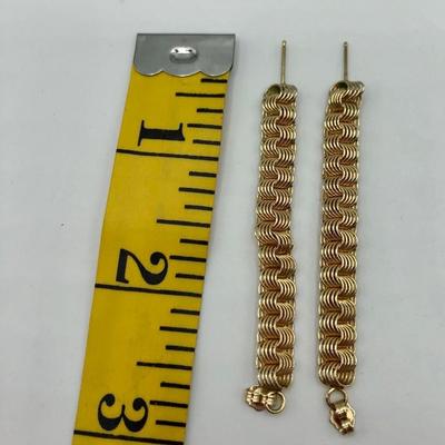 14k Gold Link Hoop Earrings