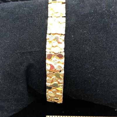 Gold Nugget Link 14k Bracelet