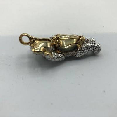 Articulated Rhinestone Teddy Bear Pin Pendant
