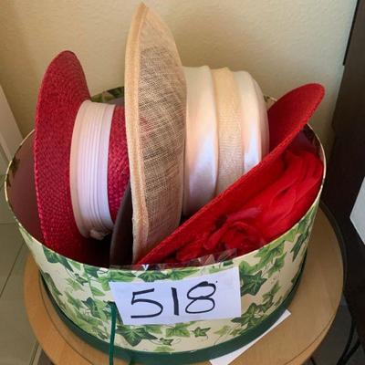 Lot 518 collection of ladies hats and hat box