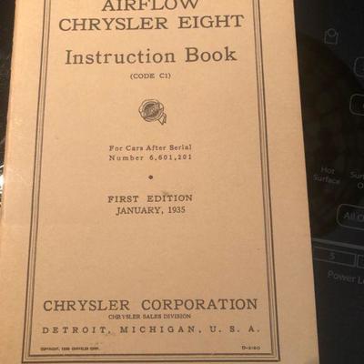 Airflow Chrysler Eight Instruction book