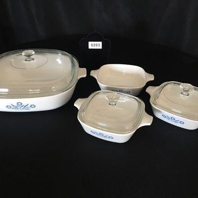 4 Pcs Corningware Lot # 203