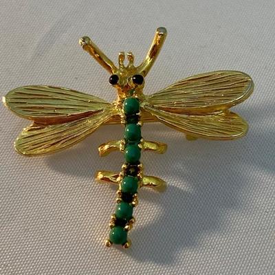 Vintage Goldtone Dragonfly Pin