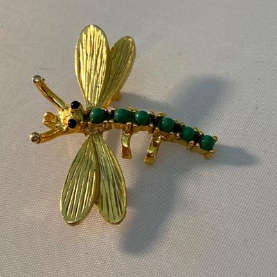 Vintage Goldtone Dragonfly Pin