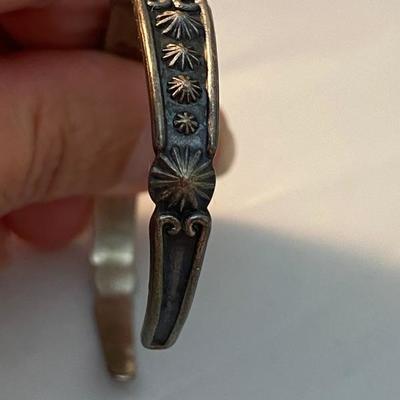 Southwestern Sterling Silver & Turquoise Slender Cuff Bracelet