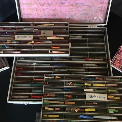 Richeson Attache Case of Chalk Pastels & 3 Smaller Boxes of Pastels 