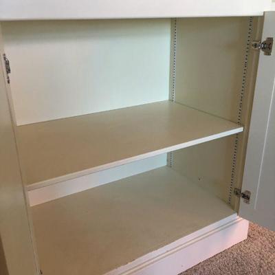 Contemporary Ivory Bookcase Media Cabinet 