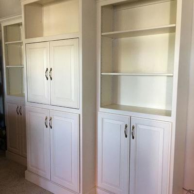 Contemporary Ivory Bookcase Media Cabinet 