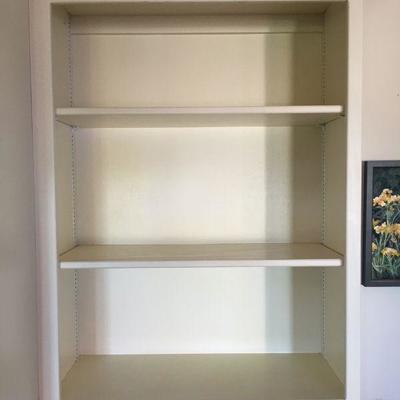 Contemporary Ivory Bookcase Media Cabinet 