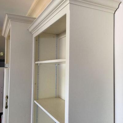 Contemporary Ivory Bookcase Media Cabinet 