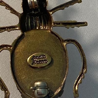 Sadie Green Beetle Pin 