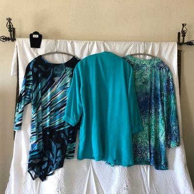 Lot of 3 Turquoise Ladies Tops
