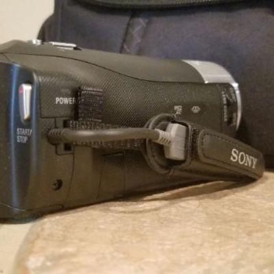 LOT #39: Vintage SONY HDR-CX240 Camera w/ Bag and Accessories