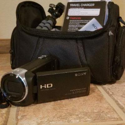 LOT #39: Vintage SONY HDR-CX240 Camera w/ Bag and Accessories
