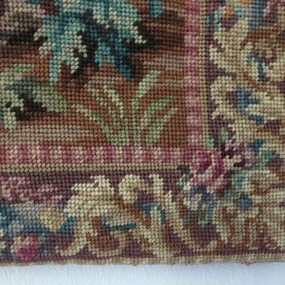 Antique Petit Point Tapestry Hand-Made Includes decorative hanging iron European Scene Lot # 151