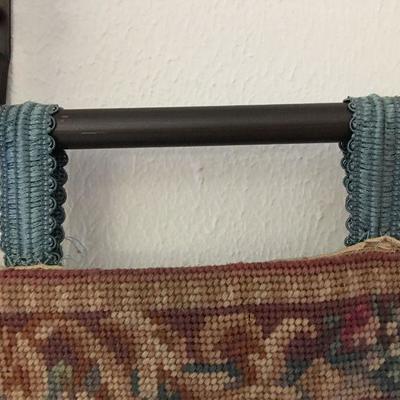 Antique Petit Point Tapestry Hand-Made Includes decorative hanging iron European Scene Lot # 151