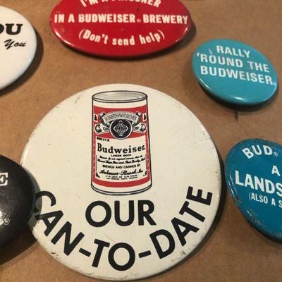 Lot of Budweiser buttons
