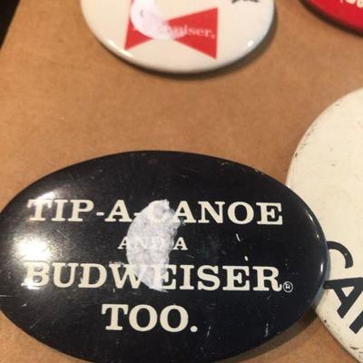 Lot of Budweiser buttons