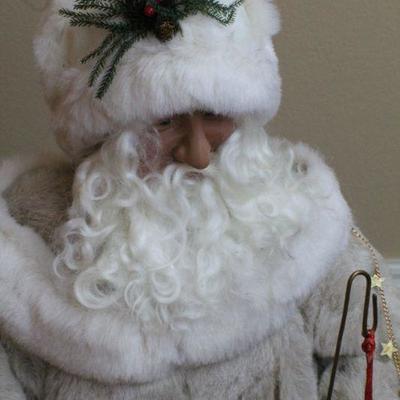 LOT #48: Tall White Faux Fur Coat Santa Claus